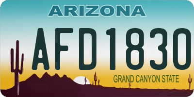 AZ license plate AFD1830
