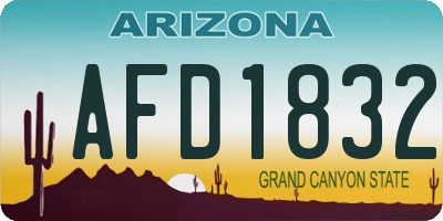 AZ license plate AFD1832