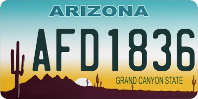 AZ license plate AFD1836