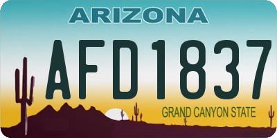 AZ license plate AFD1837