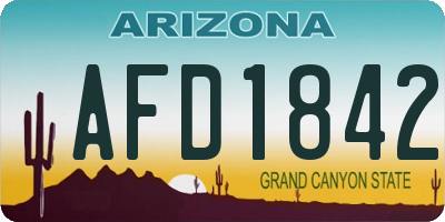 AZ license plate AFD1842