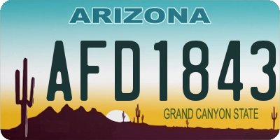 AZ license plate AFD1843