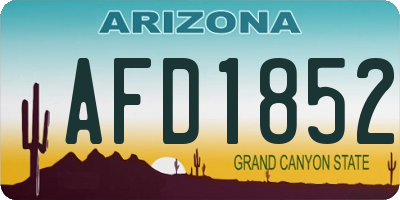 AZ license plate AFD1852
