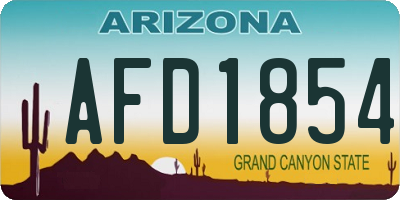 AZ license plate AFD1854