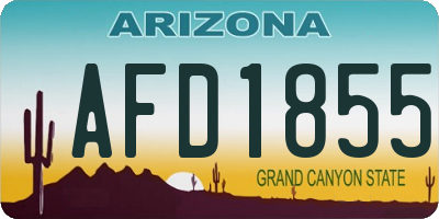 AZ license plate AFD1855