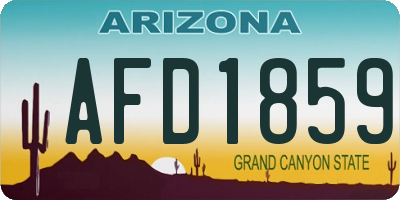 AZ license plate AFD1859