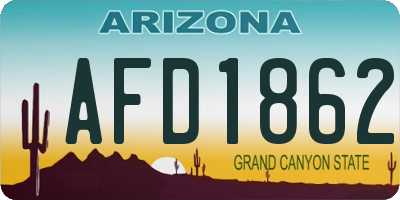 AZ license plate AFD1862