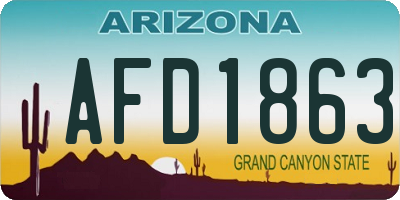 AZ license plate AFD1863