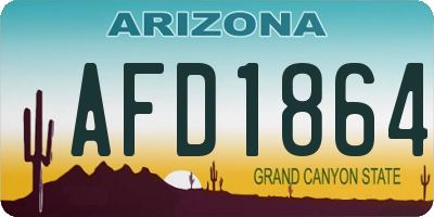 AZ license plate AFD1864