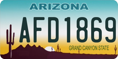 AZ license plate AFD1869