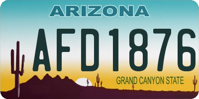 AZ license plate AFD1876
