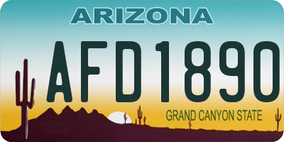 AZ license plate AFD1890