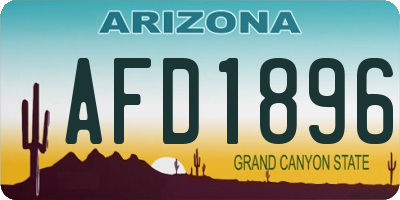 AZ license plate AFD1896
