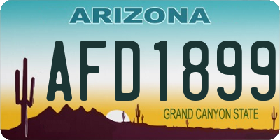 AZ license plate AFD1899