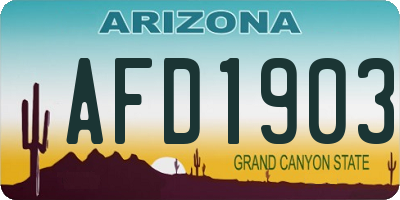 AZ license plate AFD1903