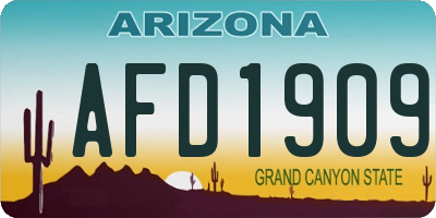 AZ license plate AFD1909