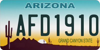 AZ license plate AFD1910