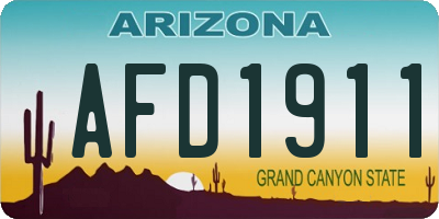 AZ license plate AFD1911