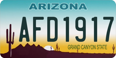 AZ license plate AFD1917
