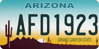 AZ license plate AFD1923