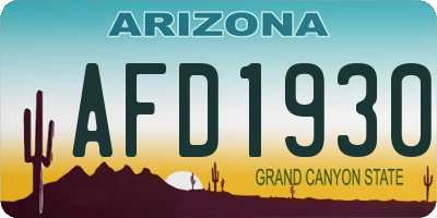 AZ license plate AFD1930