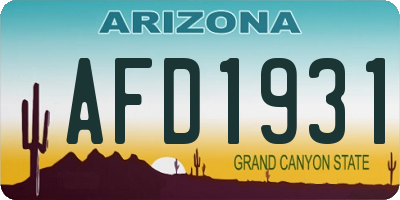 AZ license plate AFD1931