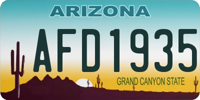 AZ license plate AFD1935