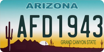 AZ license plate AFD1943