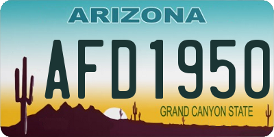AZ license plate AFD1950