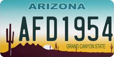 AZ license plate AFD1954