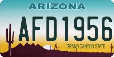 AZ license plate AFD1956