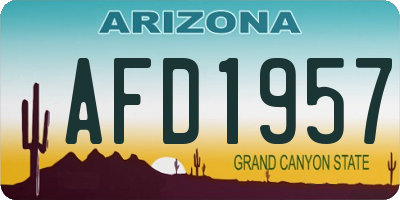 AZ license plate AFD1957