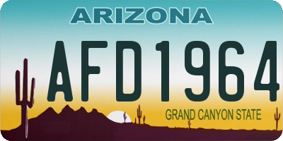 AZ license plate AFD1964