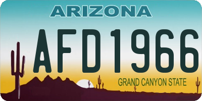 AZ license plate AFD1966