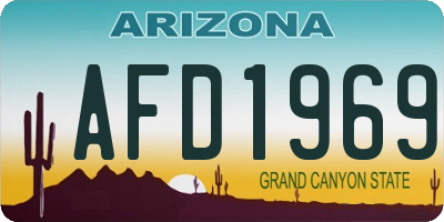 AZ license plate AFD1969