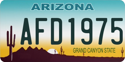 AZ license plate AFD1975