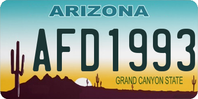 AZ license plate AFD1993