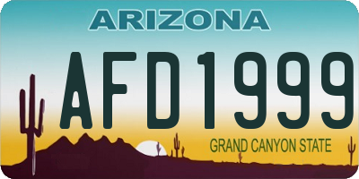 AZ license plate AFD1999