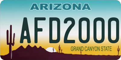 AZ license plate AFD2000