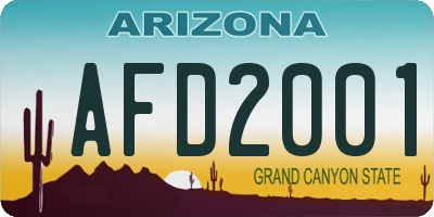 AZ license plate AFD2001