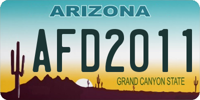 AZ license plate AFD2011