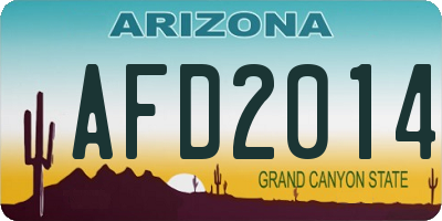 AZ license plate AFD2014