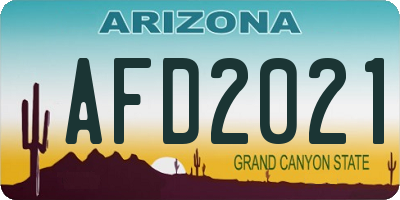 AZ license plate AFD2021