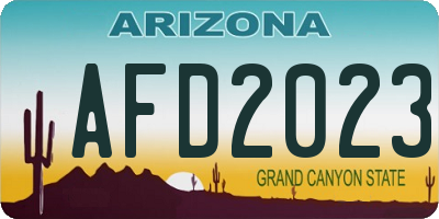 AZ license plate AFD2023