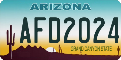 AZ license plate AFD2024