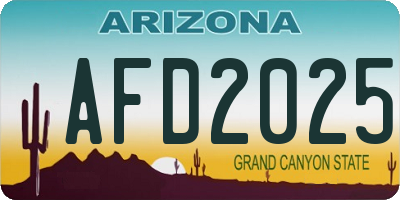 AZ license plate AFD2025