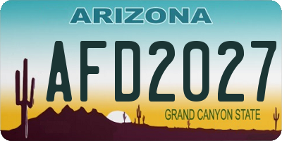 AZ license plate AFD2027