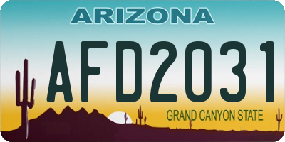 AZ license plate AFD2031