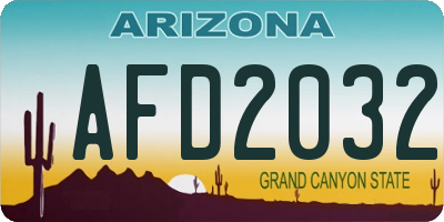 AZ license plate AFD2032