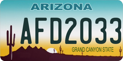 AZ license plate AFD2033